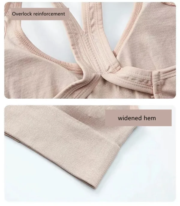 Gym Push Up Bra Women Sports Bra Back Closure High Impact Workout Sport Top Crop - Image 4