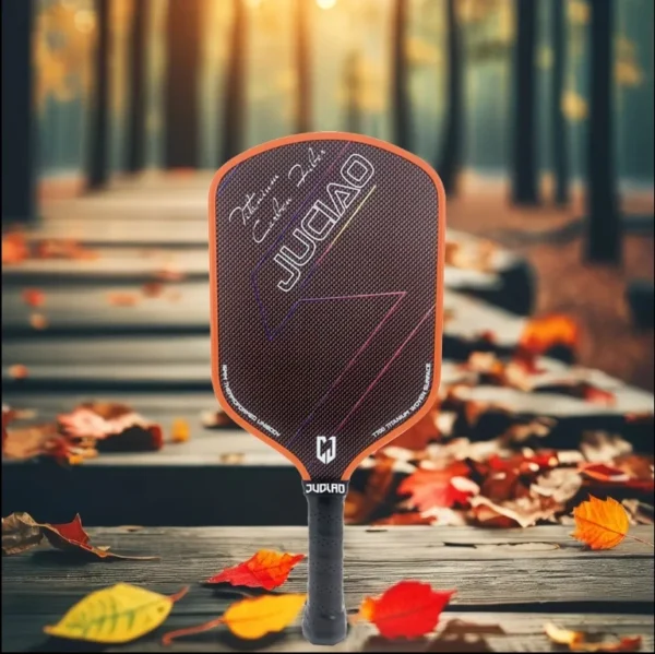 Carbon Fiber Orange Titanium Woven Surface Foam Build Edging Unibody Thermoformed Pickleball Paddle - Image 2