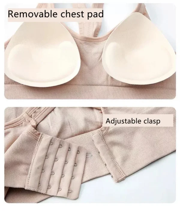 Gym Push Up Bra Women Sports Bra Back Closure High Impact Workout Sport Top Crop - Image 6