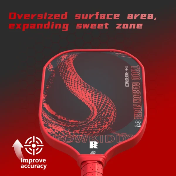 Powkiddy Pickleball T800 Carbon Fiber Hot-Pressed 16mm Professional Paddle - Image 3